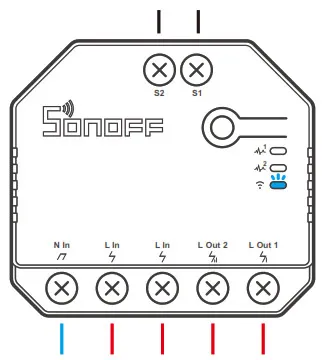 Sonoff dual r3 схема подключения